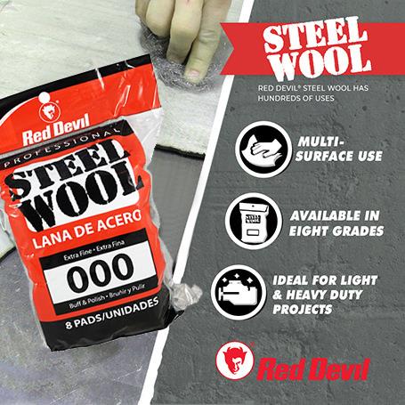 Red Devil Steel Wool-Extra Fine #000 8 Pack - Image 2