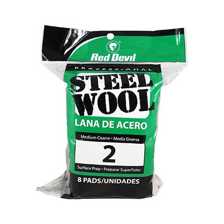 Red Devil Steel Wool-Medium Coarse #2 8 Pack