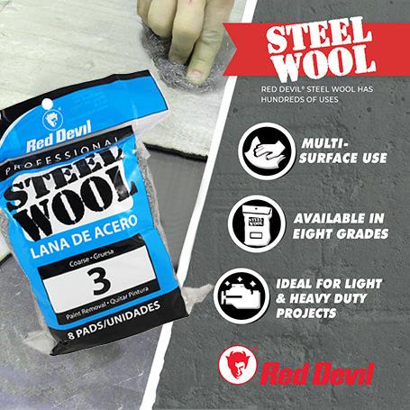 Red Devil Steel Wool-Coarse #3 8 Pack - Image 2