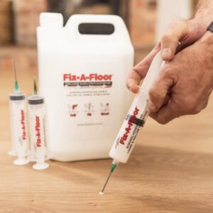 Fix-A-Floor 5 Litre Tub Kit with 6 Syringe applicators - Extra Strength Bonding Adhesive for Loose and Hollow Tiles