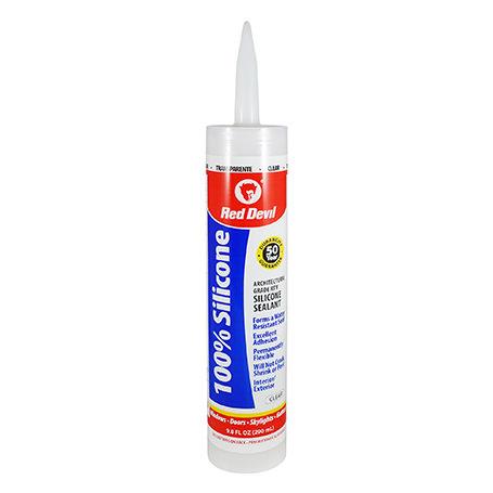Red Devil 100% Silicone Sealant 9.8 FL. OZ.Cartridge Clear